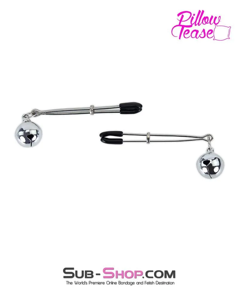0174MQ-SIS      Sissy Boi Bondage Forced Feminization Pretty Belle of the Cock and Balls Tweezer Clamps with Jingle Bells