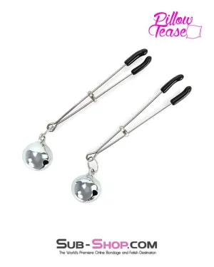 0174MQ-SIS      Sissy Boi Bondage Forced Feminization Pretty Belle of the Cock and Balls Tweezer Clamps with Jingle Bells