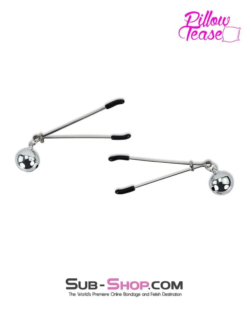 0174MQ-SIS      Sissy Boi Bondage Forced Feminization Pretty Belle of the Cock and Balls Tweezer Clamps with Jingle Bells