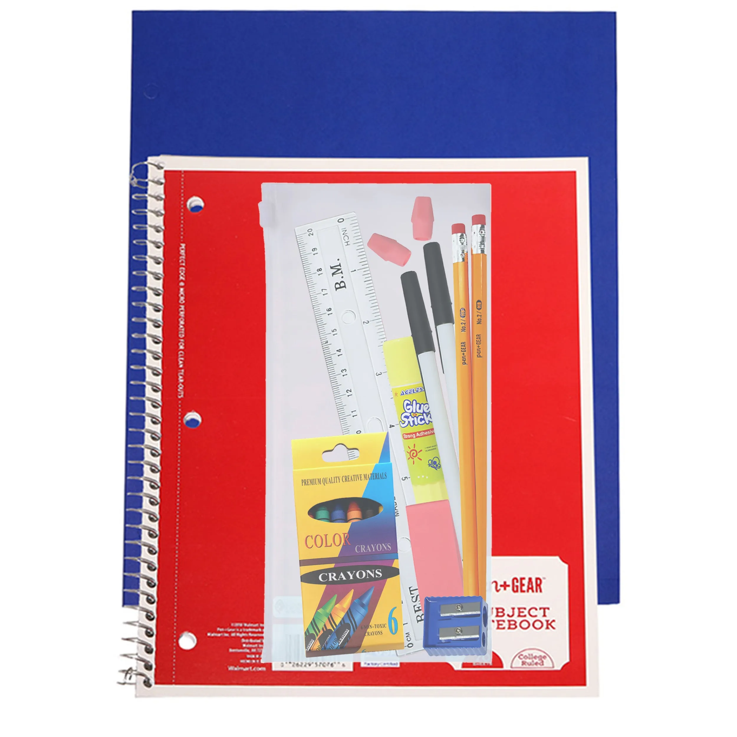 18 Piece Wholesale Premium School Supply Kits - Bulk Case of 24 Kits