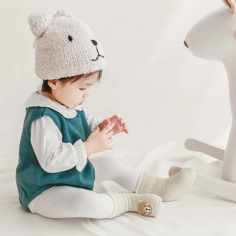 Animal Patch Plush Winter Baby Socks