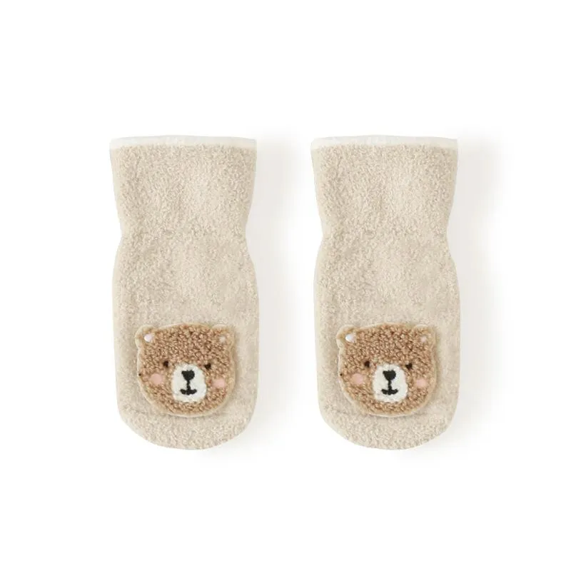 Animal Patch Plush Winter Baby Socks