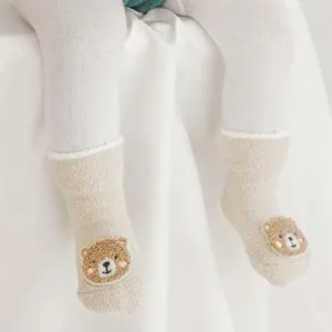Animal Patch Plush Winter Baby Socks
