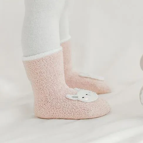 Animal Patch Plush Winter Baby Socks