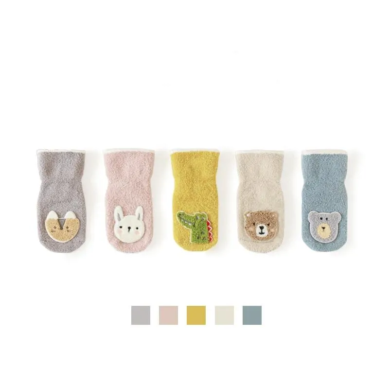 Animal Patch Plush Winter Baby Socks