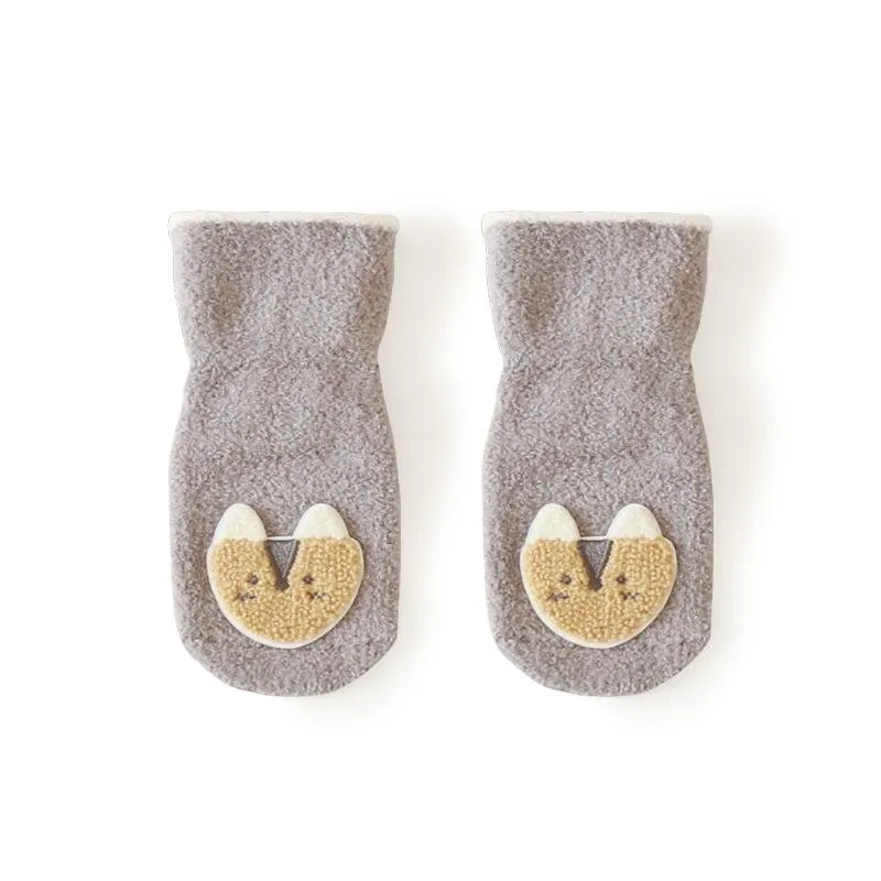 Animal Patch Plush Winter Baby Socks