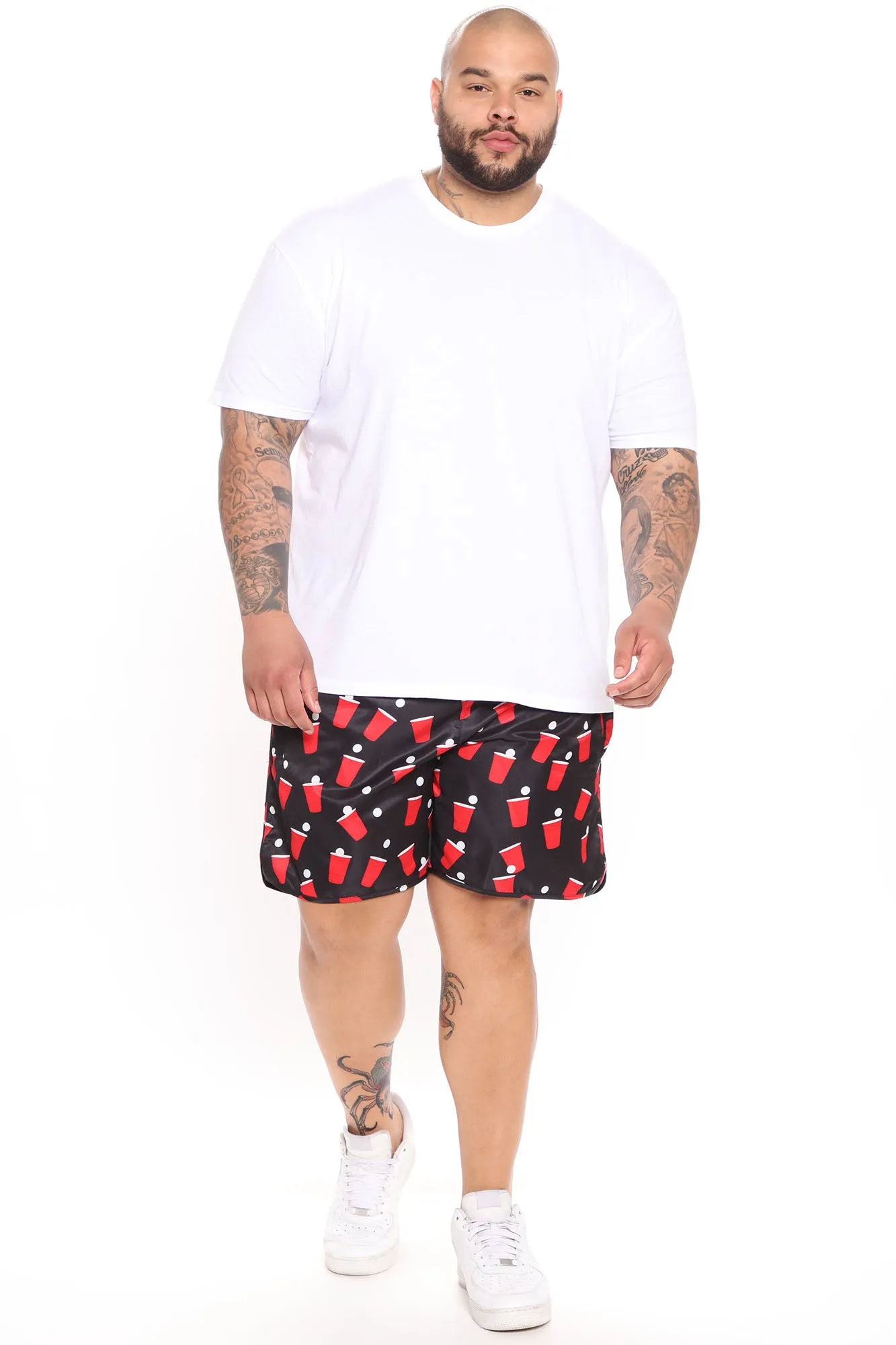 Balls Back Swim Trunks - Black/Red
