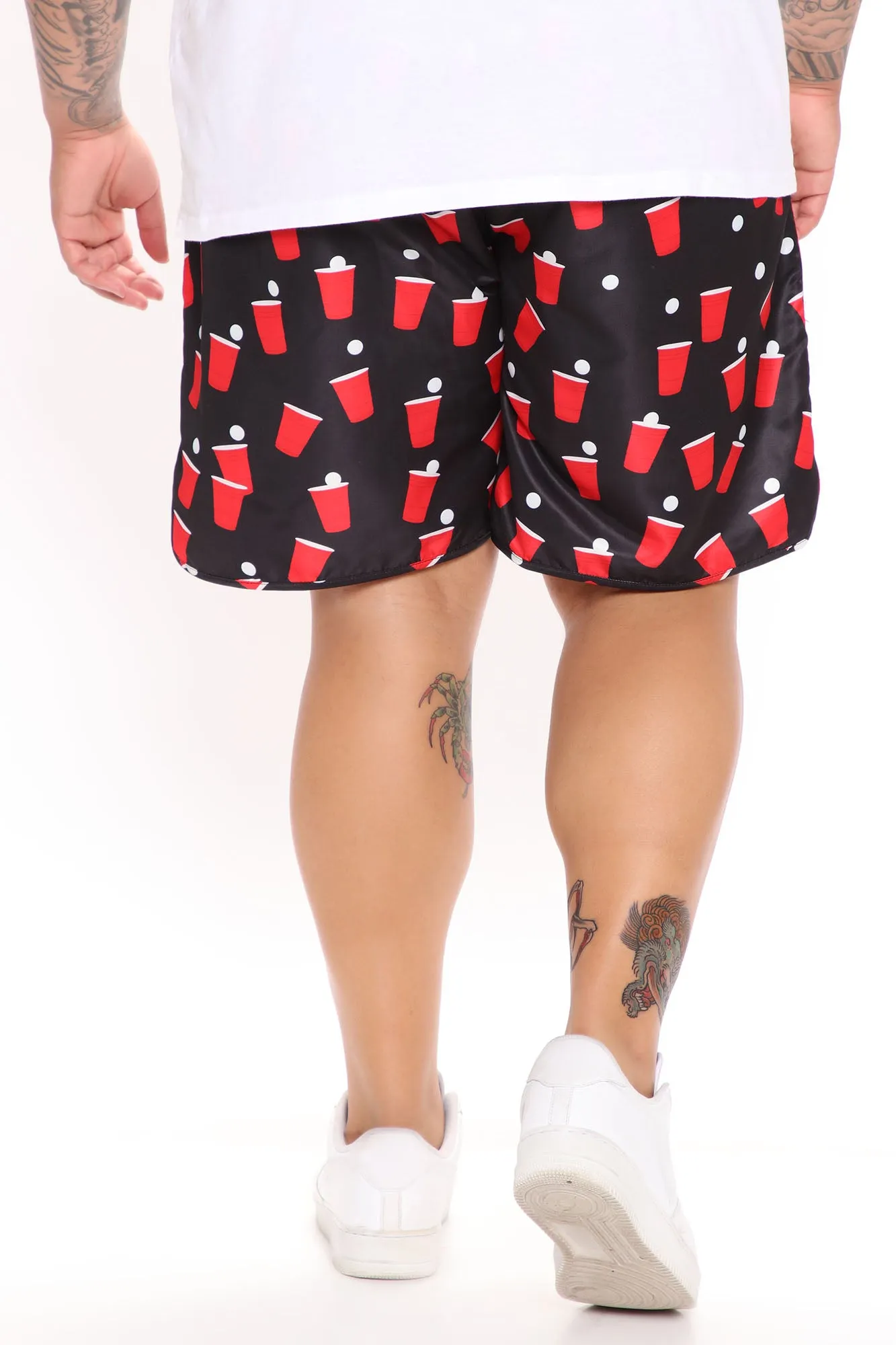 Balls Back Swim Trunks - Black/Red