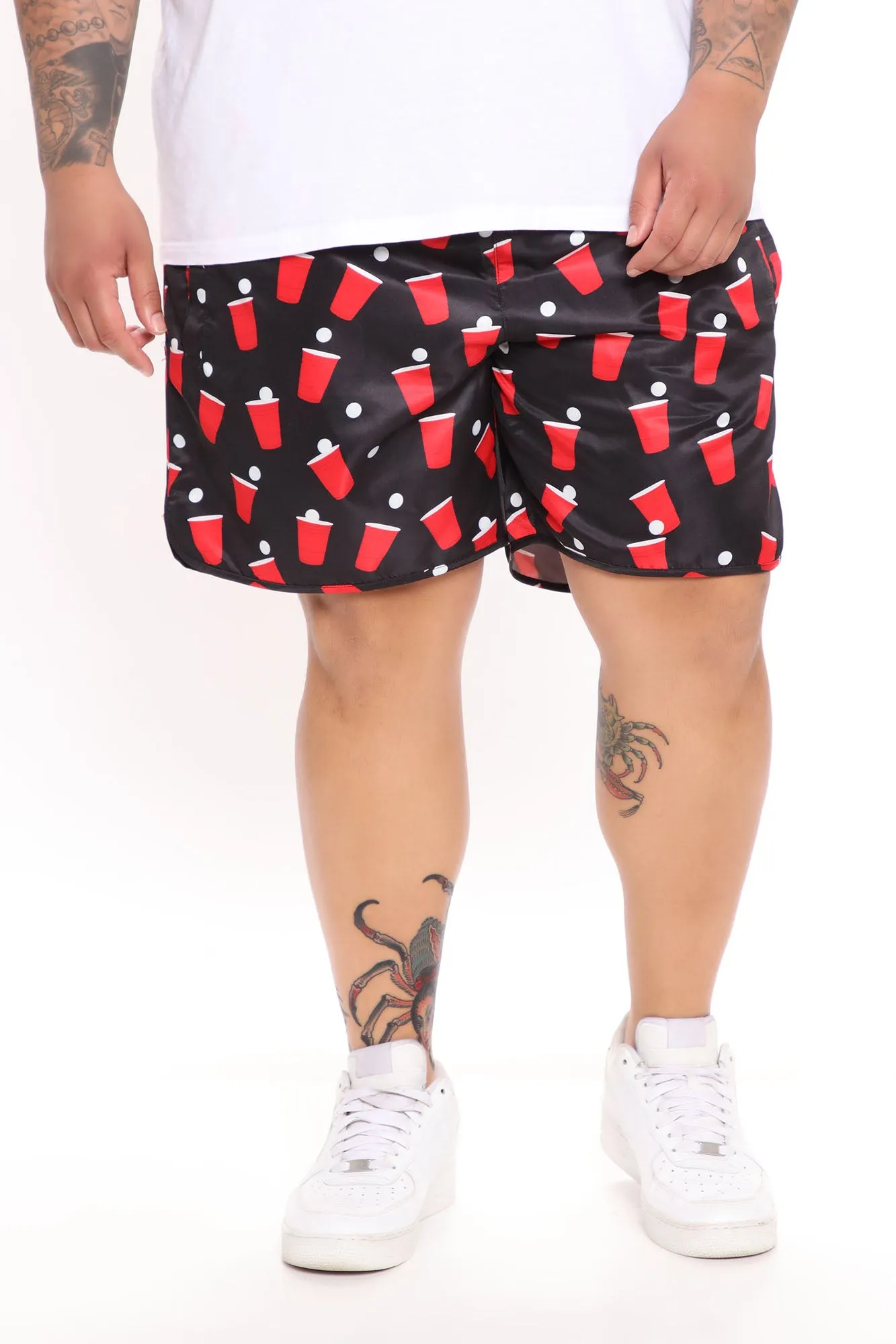 Balls Back Swim Trunks - Black/Red