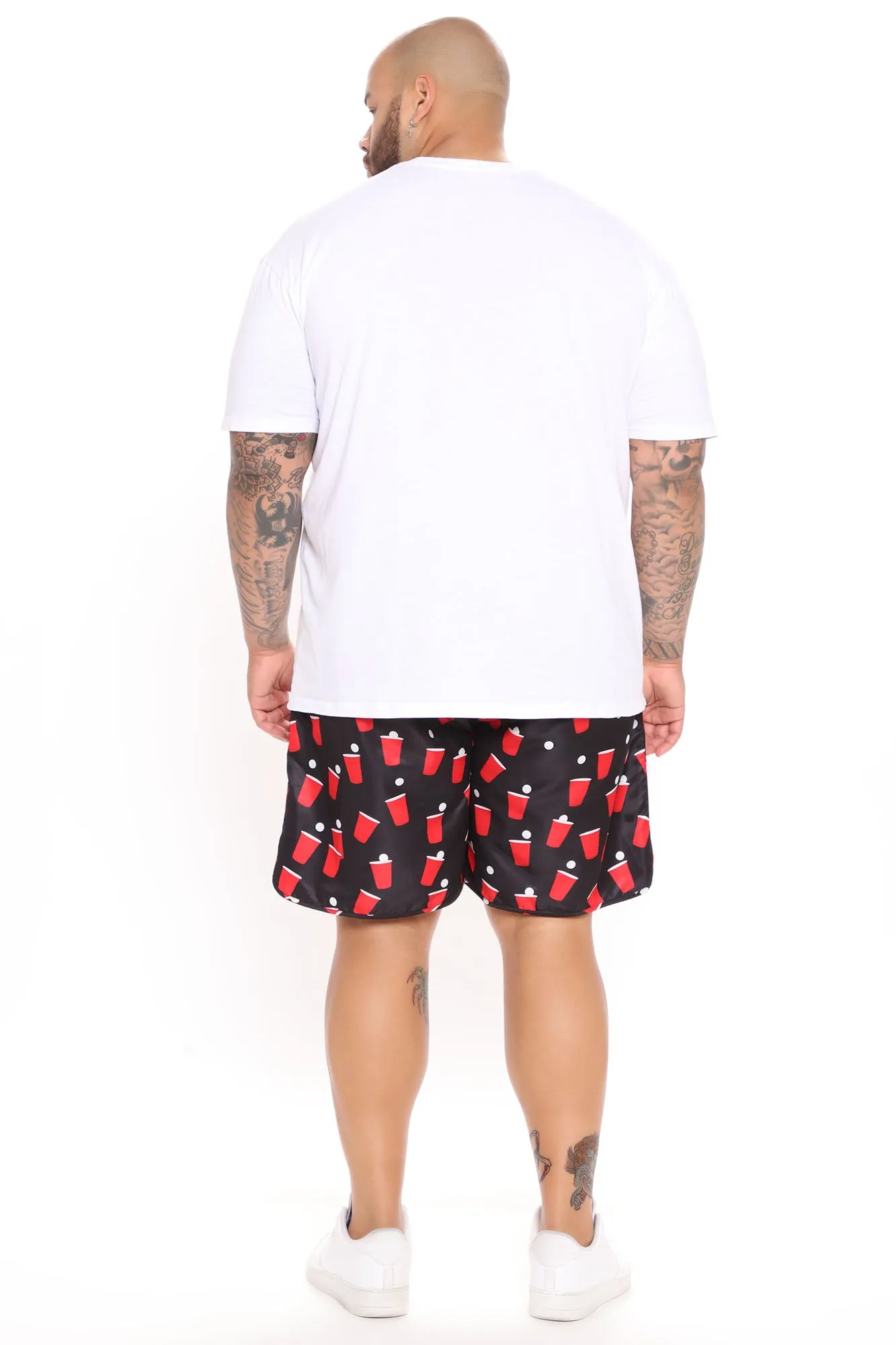 Balls Back Swim Trunks - Black/Red