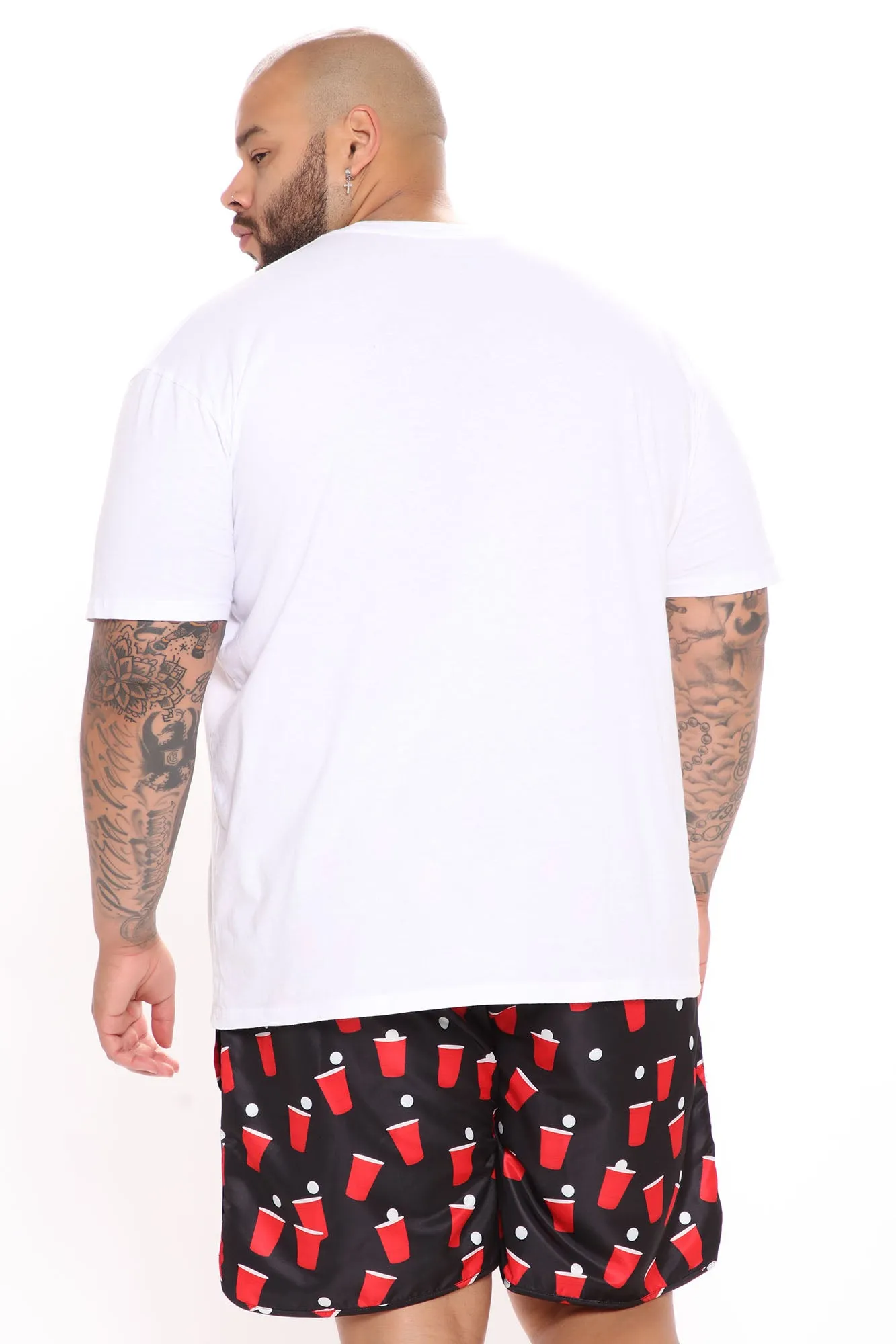 Balls Back Swim Trunks - Black/Red
