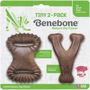 Benebone Tiny 2-Pack Bacon Flavor Dog Chew