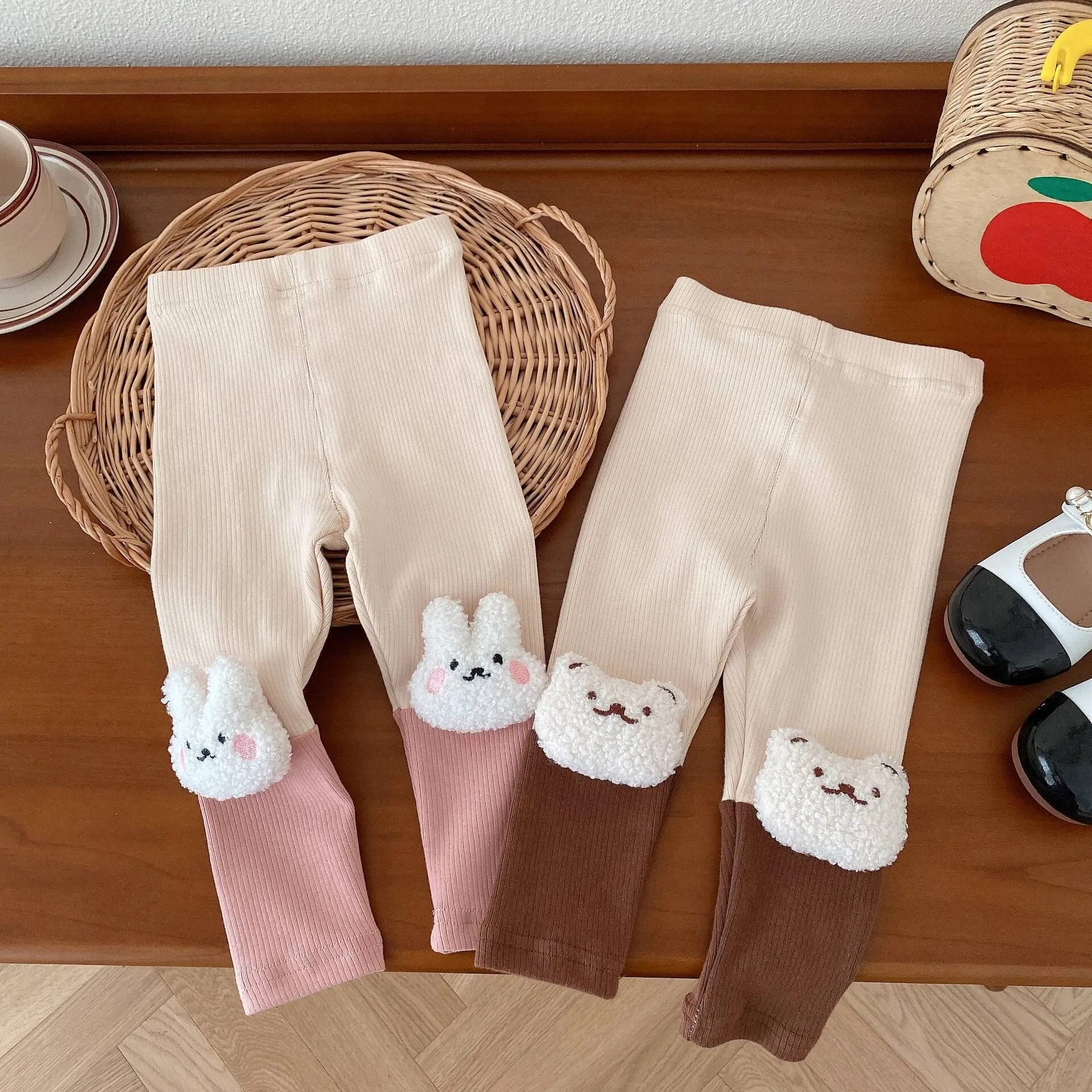 Cute 3D Doll Patch Baby Leggings