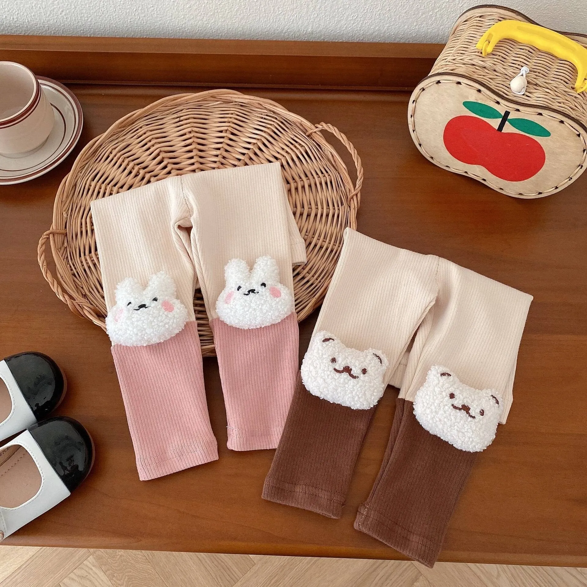 Cute 3D Doll Patch Baby Leggings