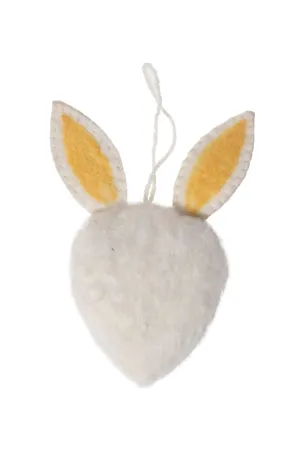 De Kulture Handmade Premium Wool Felt Small Bunny Face Eco Friendly Needle Felted Stuffed Easter Ornament Ideal for Home Office Party Decoration Holiday Décor,4x1x7 (LWH) Inches, Multicolor