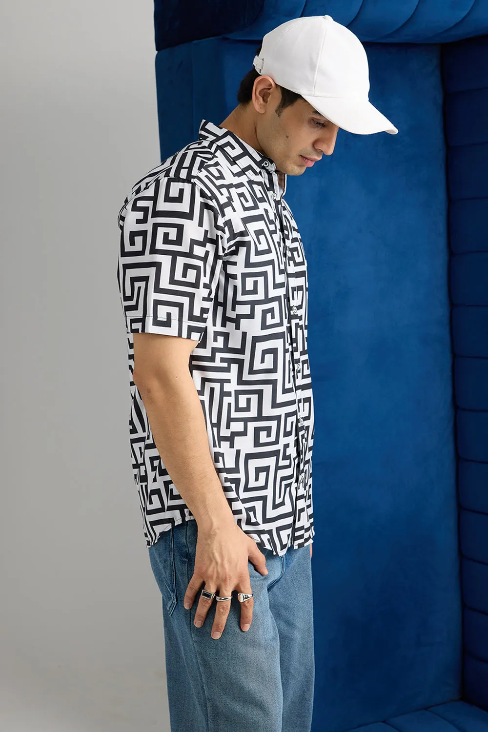 Maze Printed Men's Resort Shirt