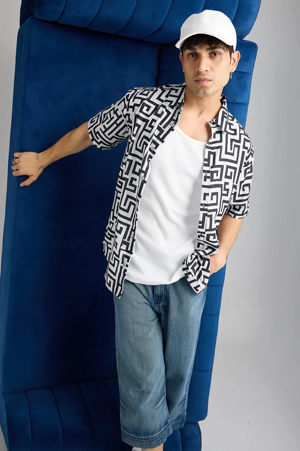 Maze Printed Men's Resort Shirt